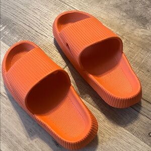 Vibrant Orange Slide Sandals